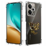 Husa antisoc pentru realme 14 / realme 14t - airbag tpu, col&Egrave;uri ranforsate- butterfly auriu