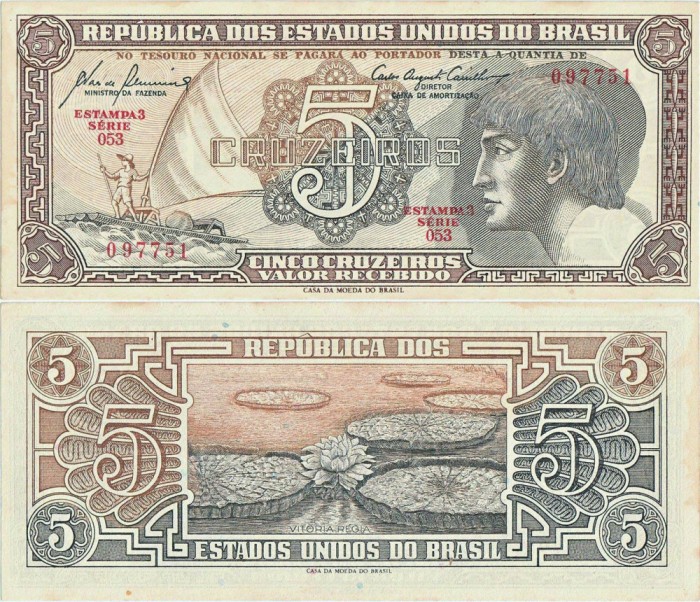 1961 , 5 cruzeiros ( P-166a ) - Brazilia - stare UNC