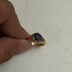 INEL AUR 18K + SAFIR = 1.5CT - Anglia - Unisex - 7.2g - Vintage !