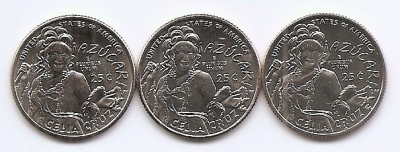 Statele Unite (SUA) Set 3 monede - 25 centi 2024 D+P+S - (Femei: Celia Cruz; mintmark: D+P+S KM-788 UNC !!! foto