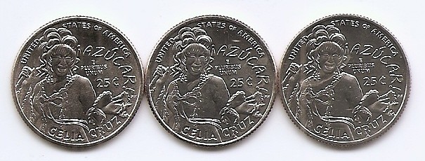 Statele Unite (SUA) Set 3 monede - 25 centi 2024 D+P+S - (Femei: Celia Cruz; mintmark: D+P+S KM-788 UNC !!!