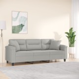 Cumpara ieftin Canapea cu 3 locuri și perne, gri deschis, 180 cm, microfibră
