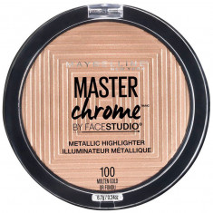 Paleta Iluminatoare Maybelline New York Master Chrome Metallic, 100 Molten Gold, 9 g foto