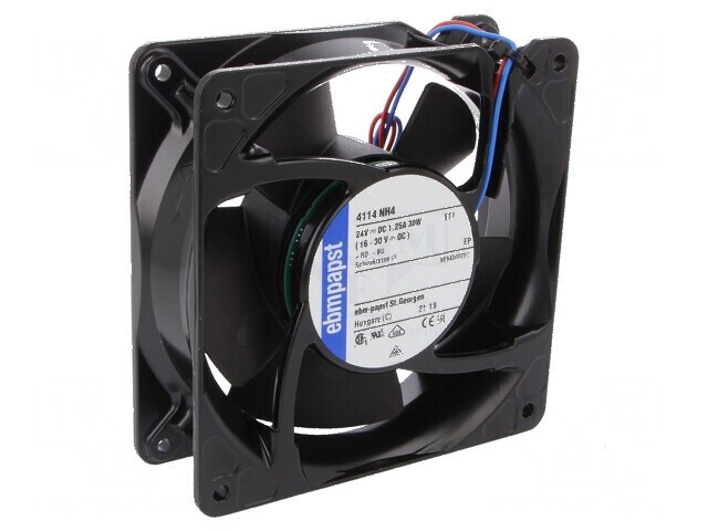 Ventilator axial DC 24VDC 119x119x38mm 355m3/h 67dBA