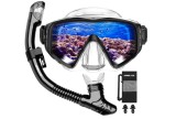 Cumpara ieftin Set de scufundari pentru adulti JEMULICE, ochelari + tub snorkeling, negru - RESIGILAT
