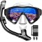 Set de scufundari pentru adulti JEMULICE, ochelari + tub snorkeling, negru - RESIGILAT