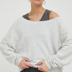American Vintage pulover din amestec de lana femei, culoarea gri,
