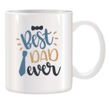 Cana alba personalizata &quot;Best Dad Ever&quot;, INOVATIX&reg;. 330ml, Oem