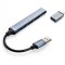 Extender Hub Usb cu 4 Porturi Compatibil cu Telefoane Mobile si PC Treqa