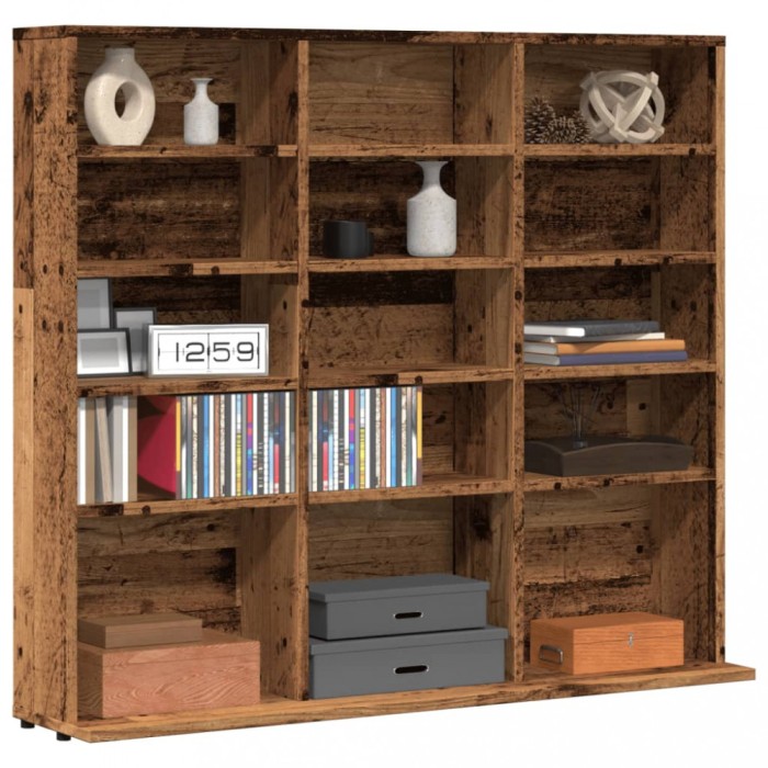 Gossi dulap cd-uri, lemn vechi, 100x23x89,5 cm, lemn prelucrat