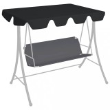 VidaXL Copertină de rezervă leagăn grădină, negru, 150/130x105/70 cm