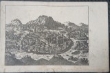 Carte Postala, Desen orasul Brasov, vedere generala dinspre nord, de la mijlocul sec.al XVII-lea