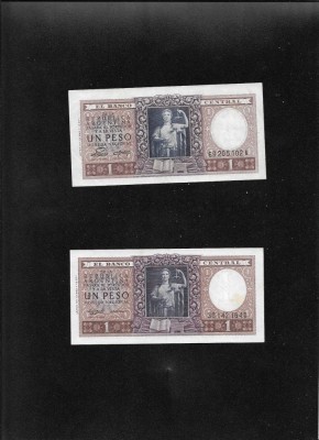 Set Argentina 2 x 1 peso 1952(55) semnaturi diferite foto