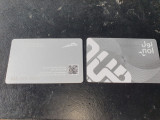 Doua cartele din plastic metrou Dubai UAE, RTA, incarcate si bune de folosit, Alb, L