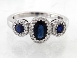 Reducere INEL SUPERB AUR ALB 14KRT CU SAFIRE 2,5KRT SI DIAMANTE 0,55KRT