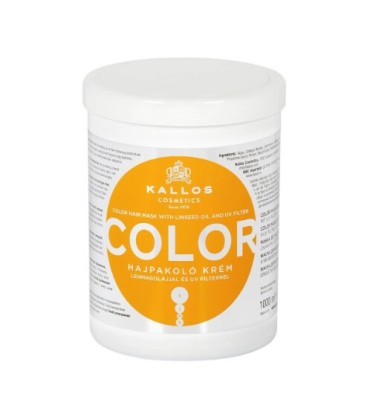 Kallos Color, mască de păr cu ulei de seminţe de in şi filtru UV, 1000 ml foto
