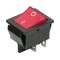 Interupator basculant 4 pini 1 circuit 16A 250V OFF-ON rosu 21.7x28.5mm