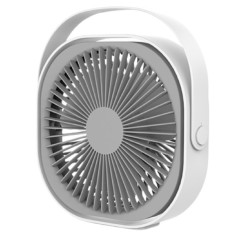 Mini ventilator pentru birou cu usb, flippy, rotire 360 grade, 3 viteze, 4000 ma, 13.5 x 12,8, gri