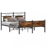 VidaXL Cadru pat fără saltea stejar fumuriu 140x200 cm lemn prelucrat