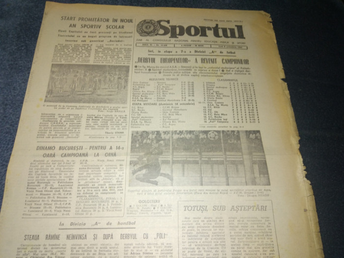 ZIARUL SPORTUL 8 OCTOMBRIE 1984