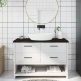 VidaXL Blat de baie, maro &icirc;nchis, 120x50x(2-4) cm, lemn masiv tratat