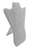 Cumpara ieftin Bust de Expozitie Coliere, Time Veranda, Catifea Gri, 14 inch Inaltime, Suport Pliabil, Bijuterii