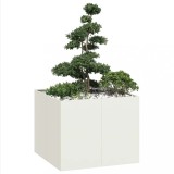 Cumpara ieftin Jardinieră alb 100x100x80 cm oțel