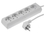 Prelungitor Alimentare 5 Prize PVC Alb 5m 16A