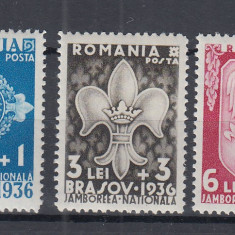 ROMANIA 1936 LP 115 JAMBOREEA NATIONALA BRASOV SERIE MNH