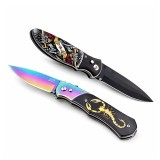 Set de doua cutite automate, DEPOX&reg;, design compact, 24 cm,husa inclusa, negru/multicolor