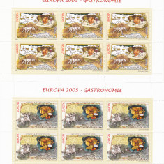 EUROPA 2005,GASTRONOMIE,MINICOLI DE 6 SERII,Lp.1683c,2005, MNH ** ROMANIA .