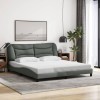 VidaXL Cadru de pat fără saltea, gri &icirc;nchis, 180x200 cm, textil