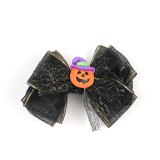 Agrafa de par Halloween funda neagra cu dovleac portocaliu