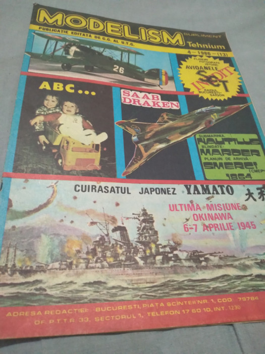 REVISTA MODELISM NR.4 /1986 | Okazii.ro
