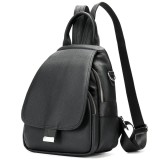 Rucsac dama din piele naturala, Luna, Negru, BUSY Ldy&amp;Gtm