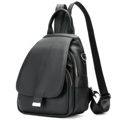 Rucsac dama din piele naturala, Luna, Negru