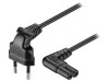 Cablu Alimentare CEE 7/16 &icirc;n Unghi - IEC C7 &icirc;n Unghi PVC, Goobay