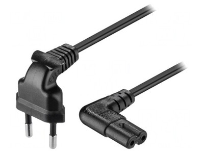 Cablu Alimentare 2m CEE 7/16 la IEC C7 Unghiular PVC foto
