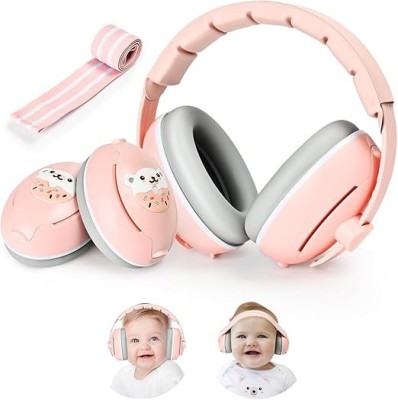 Casti Antifonice 2 in 1 Pentru Bebelusi si Copii 3-48 luni WePro Store, Bentita Elastica Moale si Clasica Superioara, protectie auditiva in medii zgom foto