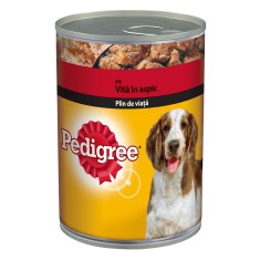 Hrana umeda caini, Pedigree, conserva 400 g, toate taliile, adult, carne de vita
