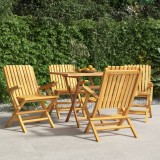 Set 4 Scaune Gradina Pliante Lemn Tec vidaXL 61x67x90cm, Rezistente, Confortabile, Design Lamele