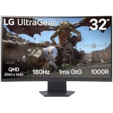 Monitor LED LG 32GS60QC-B.AEUQ Gaming Curbat 31.5&quot;, QHD ( 2560 x 1440 ), 180 Hz, 1 ms, Negru
