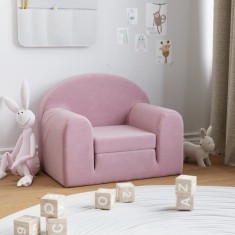 Gossi canapea extensibila pentru copii, roz, plus moale