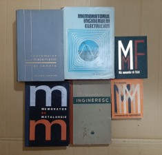 5 Memoratoare tehnice (Inginerului electrician, Metalurgie, Matematica, Fizica, Ingineresc) + Indrumator matematic si tehnic