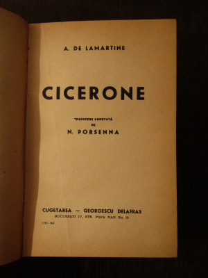A.DE.LAMARTINE - CICERONE , 1941 foto