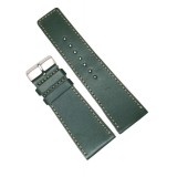 Cumpara ieftin Curea Ceas Piele Verde Handmade 28mm 30mm 32mm, Maro Interior, Catarama Argintie, Made in Romania