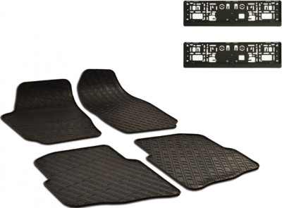 Set Covorase Auto Cauciuc Umbrella Pentru Skoda Fabia (2000-2007) + Suport Numar Inmatriculare Mega Drive Simplu Set 2 Buc foto