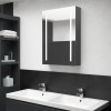 VidaXL Dulap de baie cu oglindă și LED, gri, 50x13x70 cm