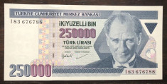 P-211 Turcia - 250 000 lirasi 1970 (1998) UNC foto