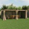 Gossi pavilion cu draperii, gri taupe, 6x3 m, otel